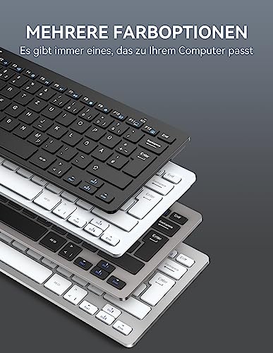 TeckNet X 315 ultra slim wireless Mini keyboard (QWERTZ, 2.4 GHz, 84 keys) black