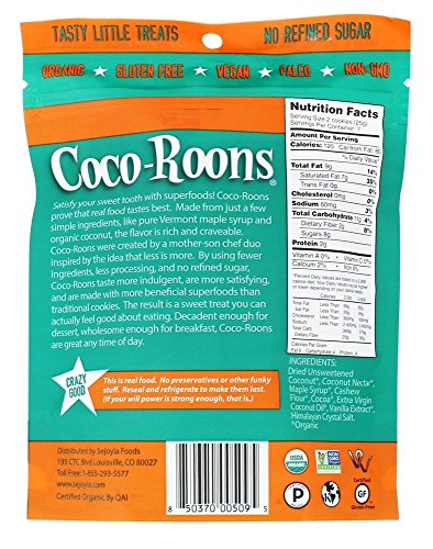 Wonderfully Raw Organic Brownie Coco-Roons, 6.2 Ounce,Packaging may Vary