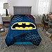 Franco Kids Bedding Comforter with Sheets and Cuddle Pillow Bedroom Set, 5 Piece Twin Size, Batman