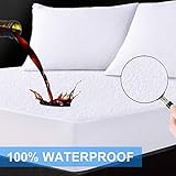 LANIAKEA Waterproof Mattress Protector King-Size Soft Premium Cotton, Breathable & Noiseless Mattress Pad Cover, Fitted 14