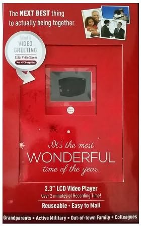 Christmas Holiday Video Greeting Card - 2.3 LCD Video Player - 2 Minutes of Recording Time by Gift Card Impressions