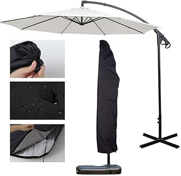 Umbrella Covers Patio Outdoor Offset Cantilever Umbrella Cover With Push Rod Waterproof Market Parasol Covers With Zipper For 9ft To 13ft Outdoor Umbrellas Large Amazon Co Uk Sports Outdoors