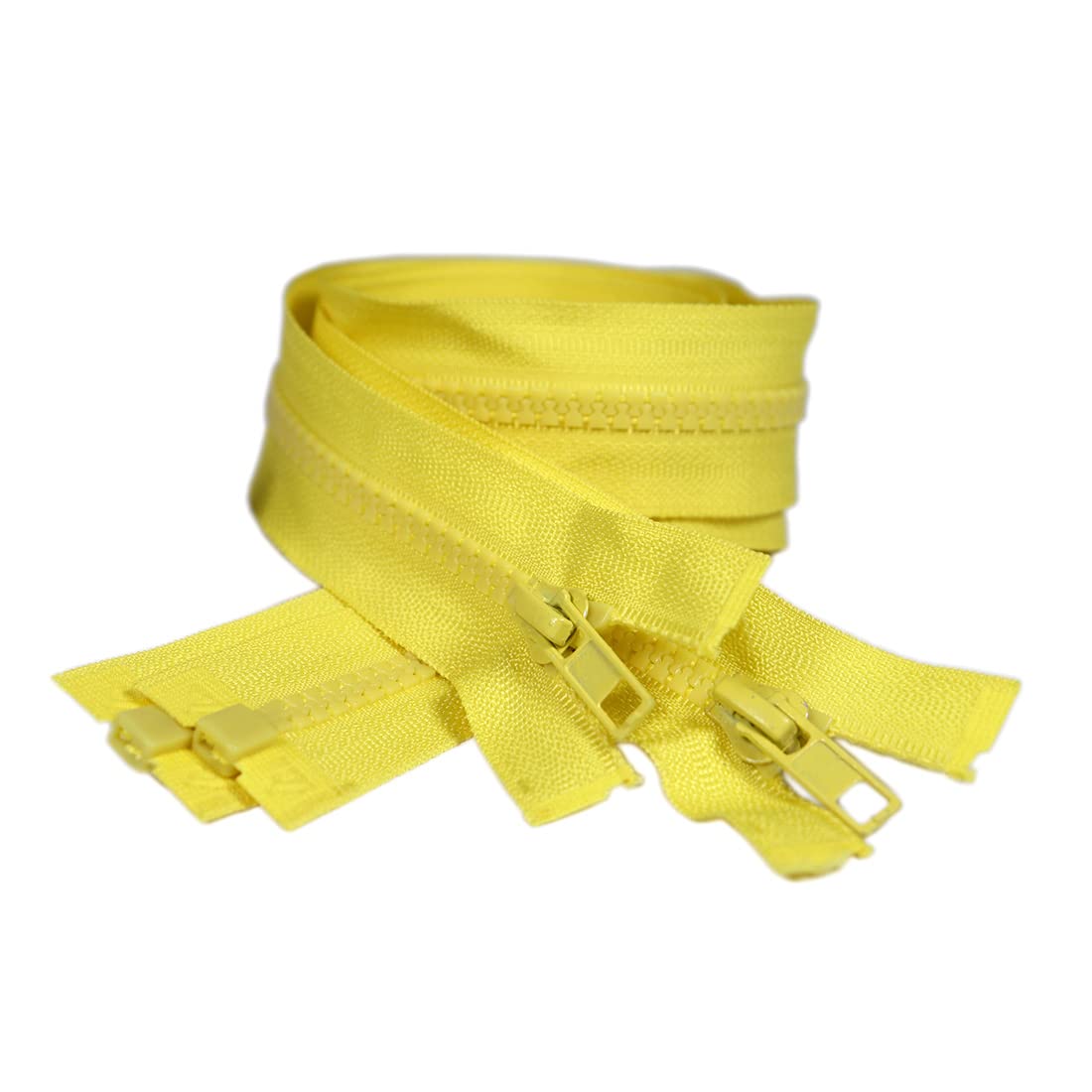 2 Pieces, 8 Sizes, Injected Zipper 5# Separator for Jacket, Coat Sewing, White, Black, etc. 20 Colours, Dividable Plastic Zipper (110, 60cm)