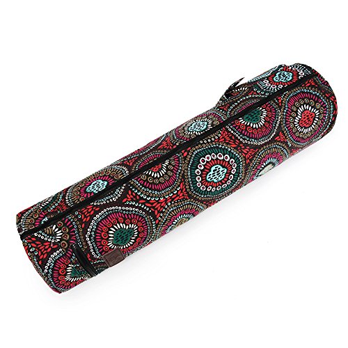Fremous Yoga Mat Bag and Carriers for Women and Men - Double Storage Pocket - Easy Access Zipper - Adjustable Shoulder Strap and Handle (Circle)