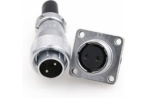 Eonvic WS16 2 Pin Aviation Connector Waterproof Plug Male Female Square Socket Metal Threaded Signal LED Industrial Equipment