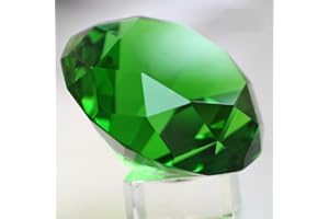 Yiasangly 60mm K9 Crystal Green Diamond Shaped Decorative Paperweight for Home Decor, Wedding Centerpieces, Valentine's Day Gift