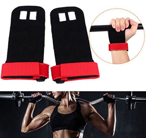 1Pair Crossfit Grips for Weight-lifting Gymnastics Leather Palm Protectors Hand Guards by ShopIdea (S) - Thumbnail 7