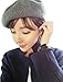 ICSTH French Beret - Wool Solid Color Womens Beanie Cap Hat (One Size, Grey)