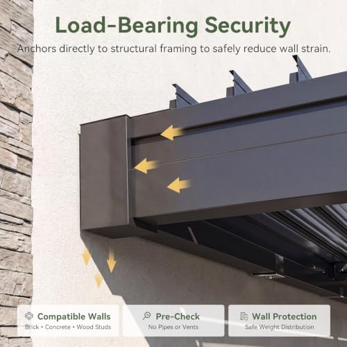Aoxun 10x20 Wall Mounted Louvered Pergola Review: Adjustable Roof with Drainage image 24