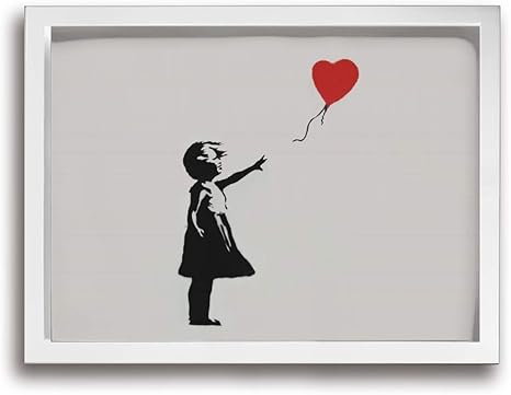 Amazon Co Jp 風船と少女 Banksy バンクシー ポスター アートパネル アートフレーム 木製の枠 キャンバス 絵画 キャンバスアート インテリア 壁飾り 壁掛け 壁ポスター Hdしゃしん おしゃれなポスター 木枠付きの完成品 40x30cm ホーム キッチン