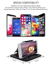 Aonkey - Soporte de teléfono móvil para coche, salpicadero de coche para iPhone X 8 Plus 7 Plus 6 6S Plus, soporte GPS antideslizante para coche para Galaxy Note 8 S8 Plus S7 Edge y dispositivos GPS de 3 a 7 pulgadas