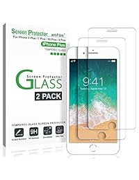 Protector de pantalla iPhone 7 Plus 6S Plus 6 Plus Protector de pantalla de vidrio para amFilm iPhone 7S Plus, 7 Plus iPhone de Apple 7 Plus, iPhone 6S Plus, 6 Plus 2016, 2015 (2-paquete)