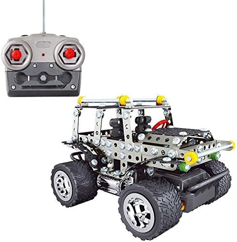 Ladan Remote Control Buggy, Kids Inspire Intelligence Toy Auto, DIY Building Blocks Assemble, Metal Model Mountain Jeep Big Foot Off Road Car For Adults And Boys (Color : Jeep)