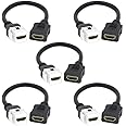 VCE 5-Pack HDMI Keystone Jack, Female to Female HDMI Pigtail Cable 4K HDMI Wall Jack for Keystone Wall Plate, 6 Inch