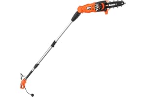 MAXLANDER 8-Inch Electric Pole Saw Corded - 6 Amp Pole Saws for Tree Trimming, 15-Feet MAX Reach Pole Saw, 31ft/s Cutting Speed - Easy Tree Trimming & Tool-Free Setup