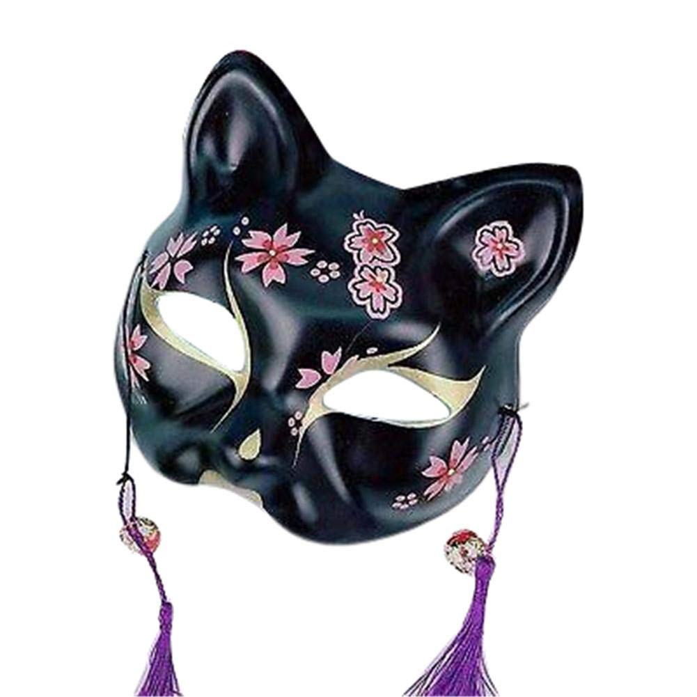 máscaras de traje de Kabuki Kitsune para hombres y mujeres máscara de