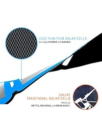 Solympic Hue Cargador solar de 7,6 W por Solar Camp Panel de alta eficiencia flexible impermeable para teléfonos móviles, tabletas, notas y otros dispositivos USB