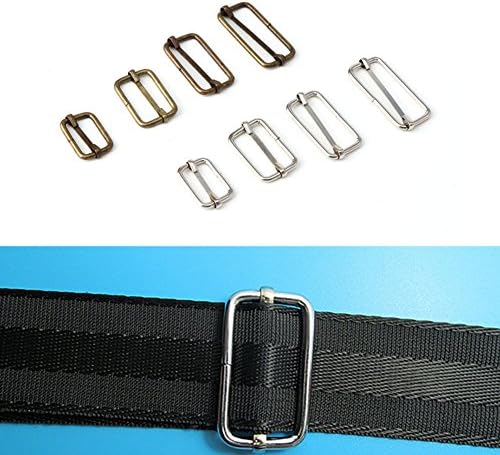 Timberlark 20 Pcs Metal Slides Tri-glides Wire-formed Roller Pin Buckles Strap Slider Adjuster Backpack/Bag/Handbag Strap Adjustable tool(Bronze) (1.5")