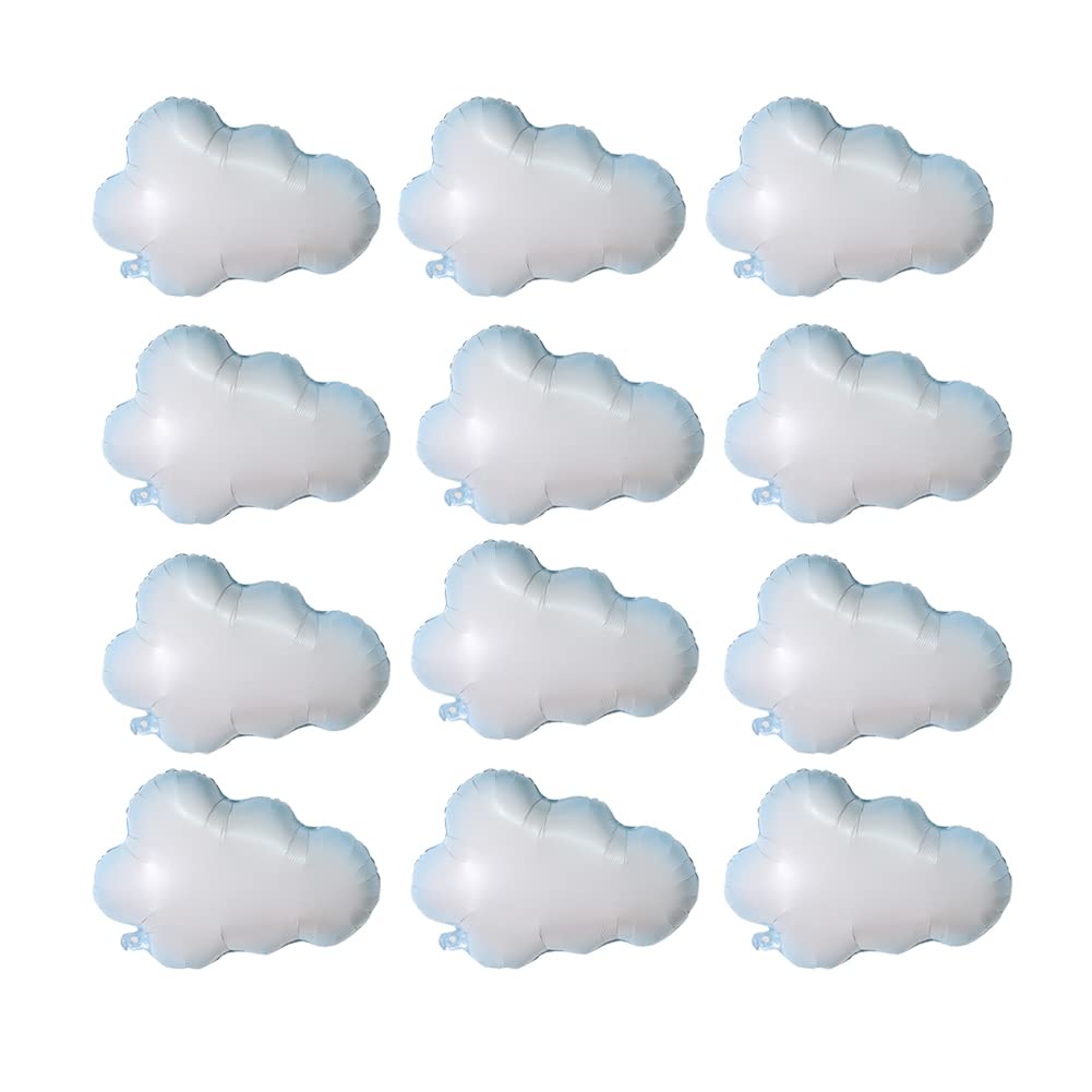 Photo 1 of 12 Pieces White Cloud Foil Balloons For Baby Shower Boys Girls Birthday Wedding Themed Decoration Party Supplies