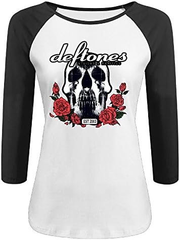 Women Deftones Deftones Casual Round Neck 3/4 Sleeve Raglan Shirt