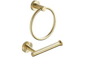FAIRGIA Toilet Paper Holder Towel Ring Brushed Gold Bathroom Hardware Hand Towel Holder Bathroom Accessories Set Wall Mount S