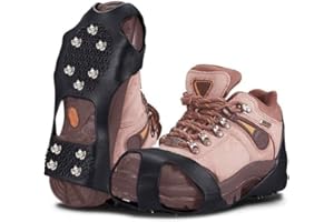 ESUOHYM Ice Cleats for Shoes and Boots Crampons Track Spikes Shoe Spikes for Snow and Ice Non Slip Ice Grippers for Women and Men