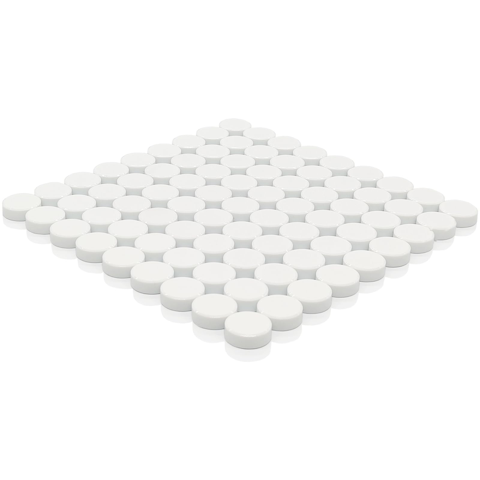 PYJLBX Fridge Magnets 80 Pack – Strong Small Round Whiteboard Magnets, Heavy Duty Magnetic Dots for Fridge, Notice Board, Office, Crafts, Magnetic Boards, School & Home - Mini White Magnets for Adults