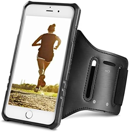 Running Armband, Ecoconut iPhone 7 6S 6 Case Cover Workout Armband Heavy Duty Armor Anti-Shock Protective Hard Shell Gym Outdoor Exercise Sweet-proof Sports Armband for iPhone 7 6S 6 4.7" (Black)
