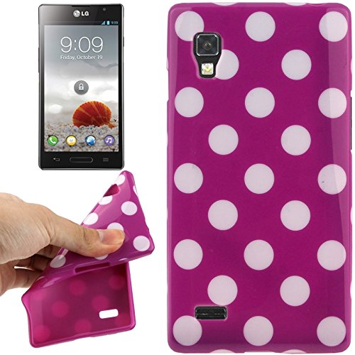 For cellphone Cases, Purple and White Dot Pattern TPU Case for LG Optimus L9 / P760 (Color : Purple)