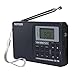 SEMIER Portable Shortwave Travel AM FM stereo Radio with Clock, Alarm, Clear Loudspeaker, Earphone Jack and USB Power Cord (Power Bank Not Included)