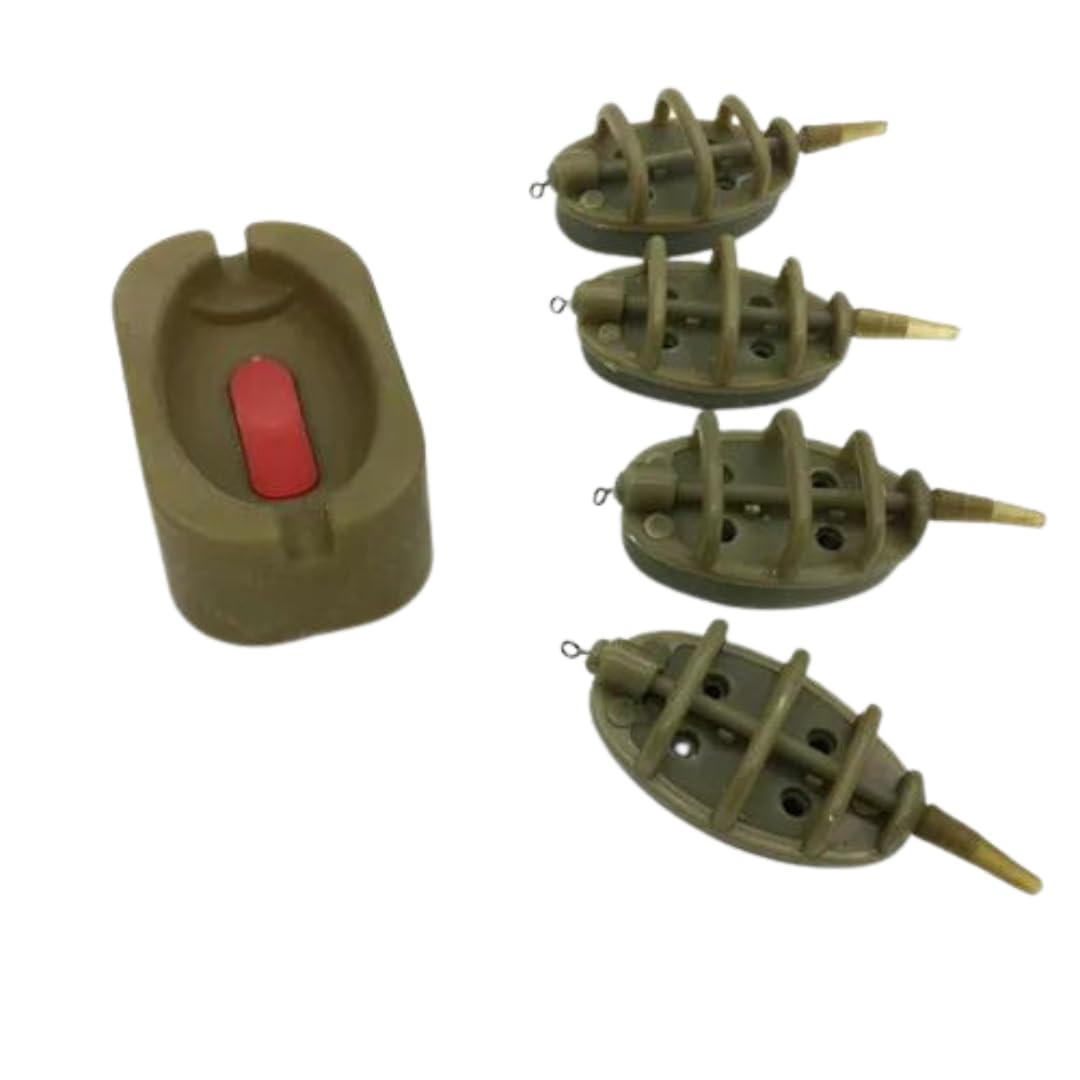 4 x Inline Method Feeder + Mould Set Carp Coarse Tackle Various Sizes (30g+40g+50g+60g + Mould)