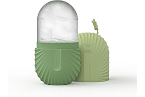 ZPU Ice Roller for Face and Eye, Silicone Ice Facial Roller Ice Holder, Face Ice Mold Skin Care, Face Icers Reusable Ice Cube Roller for Shrink Pores Anti Wrinkle Reduce Puffiness, Green