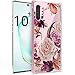 Osophter for Samsung Galaxy Note 10 Plus Case Flower Floral Full-Body Protective Girls Cover for Galaxy Note 10 Pro/Plus/5G(Purple Flower)