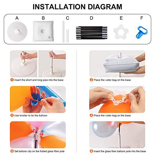 IDAODAN Balloon Arch Kit,Balloon Stand Set with Water Fillable Base