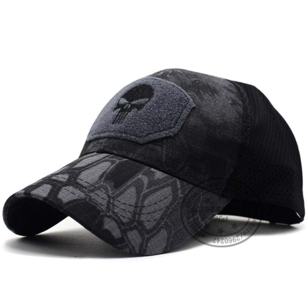 WULIAN Punisher Skull Multicam Operator Cap Men Mesh Summer Fitted Tactical Cap Special Force Sniper Swat Hat Place Patch Od