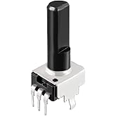 uxcell Carbon Film Potentiometer 20K Ohm Variable Resistors Single Turn Rotary Half Shaft D Type Design 5pcs