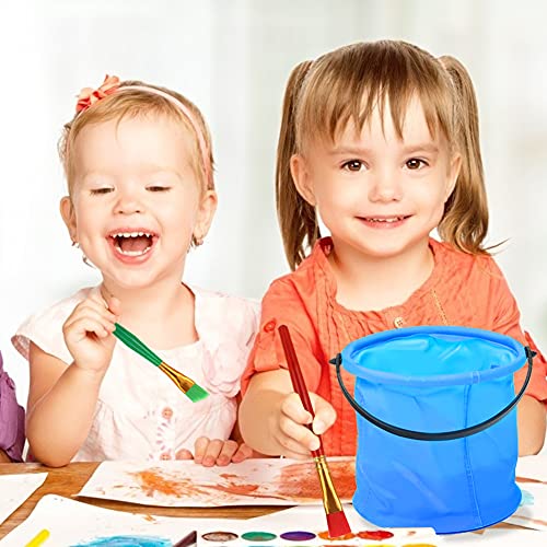MCPINKY Paint Brushes for Kids, 29PCS All Purpose Paint Brushes with Collapsible Bucket for Acrylic, Oil, Watercolor, Gouache