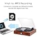 MUSITREND Mini Stereo Turntable 3 Speed Record Player with Built-in Speakers, Vinyl to MP3 Recording, RCA Line Out, Natural Wood