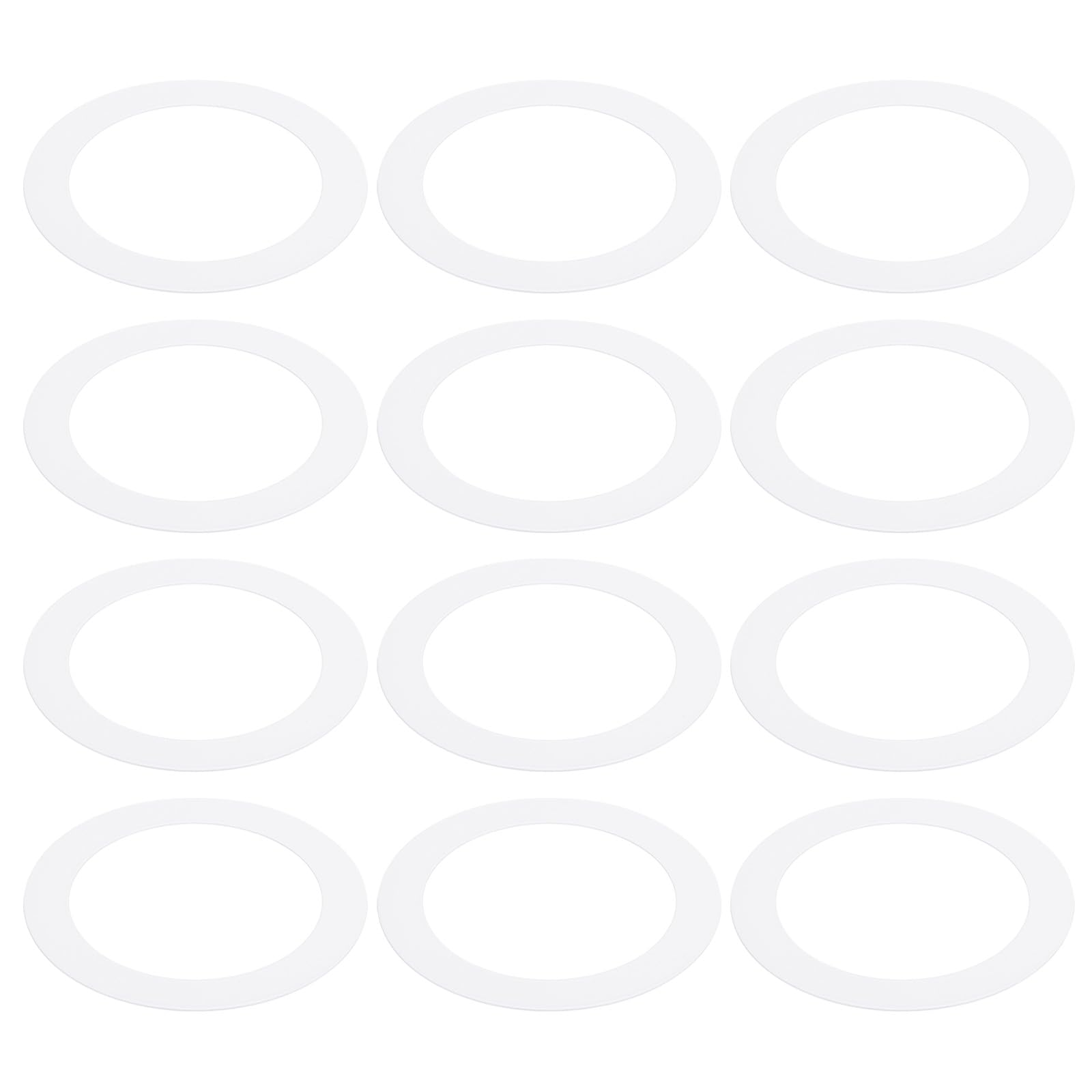 PATIKIL Goof Rings Inner Diameter 3.19", Outer Diameter 4.53", 12 Pcs Metal Goof Rings Cover Recessed Light Trim for Ceiling Wall Fixtures Can Lighting Down Light LED, Matte Finish White