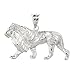 .925 Sterling Silver Textured Lion Pendant