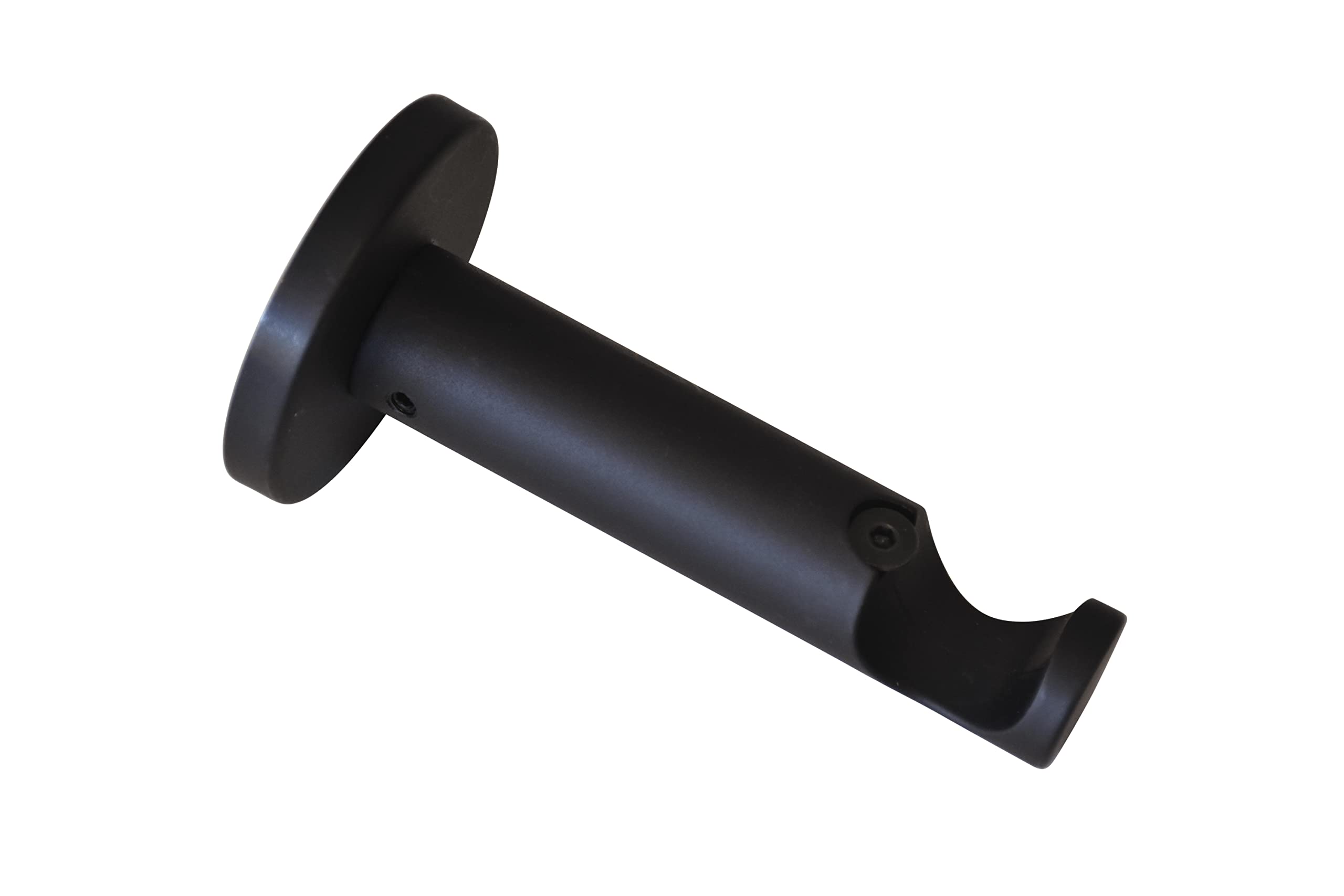 GARDINIA Support with Metal Mounting Plate for Curtain Rod, 1-Track Open, Includes All Mounting Parts, Chicago Series, Diameter 20 mm, Metal, Matt Black