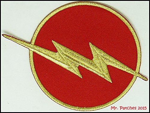 THE FLASH Red & Gold Chest Emblem RED Halloween TV Show DC Comics Costume Jacket Shirt Hat Cap Embroidered Patch Easy Iron On