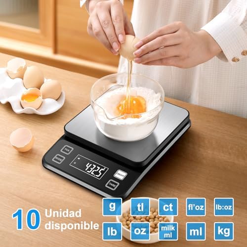 Báscula Cocina Recargable 0.1g/10kg, Impermeable