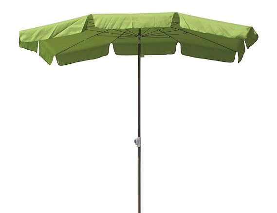 Profiline Aluminium Gartenschirm 210 x 140 cm, mit UV-Schutz 30 Plus, Knicker, höhenverstellbar, Farbe hellgrün, 1002670