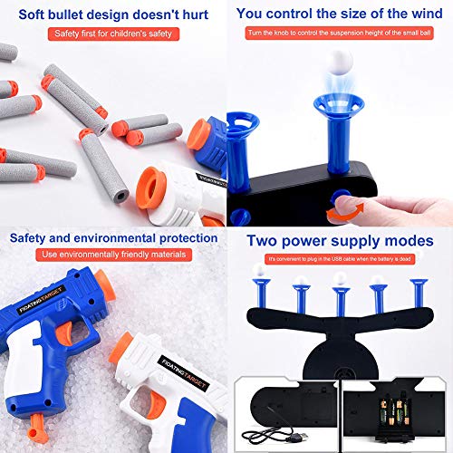 Floating Ball Shooting Game,Hover Shot,USB Powered Target Game with 2 Blaster Guns,Space Guns for Boys,Compatible with Nerf Toys,Floating Target Set with 10 Shooting Darts&10 Soft Floating Balls (G2) - Thumbnail 3