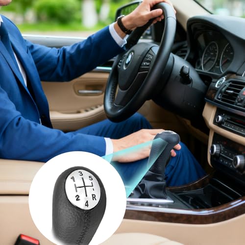 Unicavu Gear Knob for Clio 3 (2005-09) Twingo 2 Megane 2/3 Kangoo 2 Scenic Laguna 2 Espace 4 Modus Campus, 5 Speeds Manual Gear Shift Boot 8200379961 8200393246