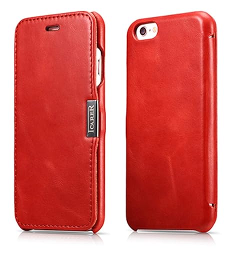 Luxus Tasche für Apple iPhone 6S und iPhone 6 (4.7 Zoll) / Case Außenseite aus Echt-Leder / Schutz-Hülle seitlich aufklappbar