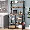 Tribesigns 6-Tier Kitchen Baker’s Rack with 6 Hooks and Hutch, Free Standing Microwave Oven Stand with 2 Wire Baskets…
