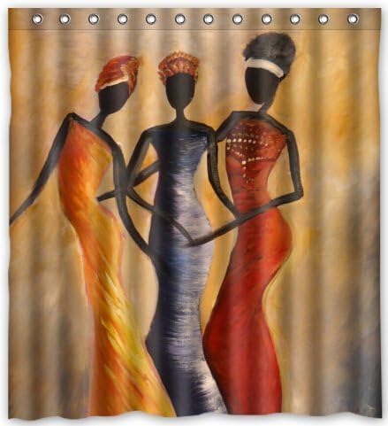 KXMDXA African Woman Waterproof Polyester Shower Curtain 66x72 Inch Bathroom Decor