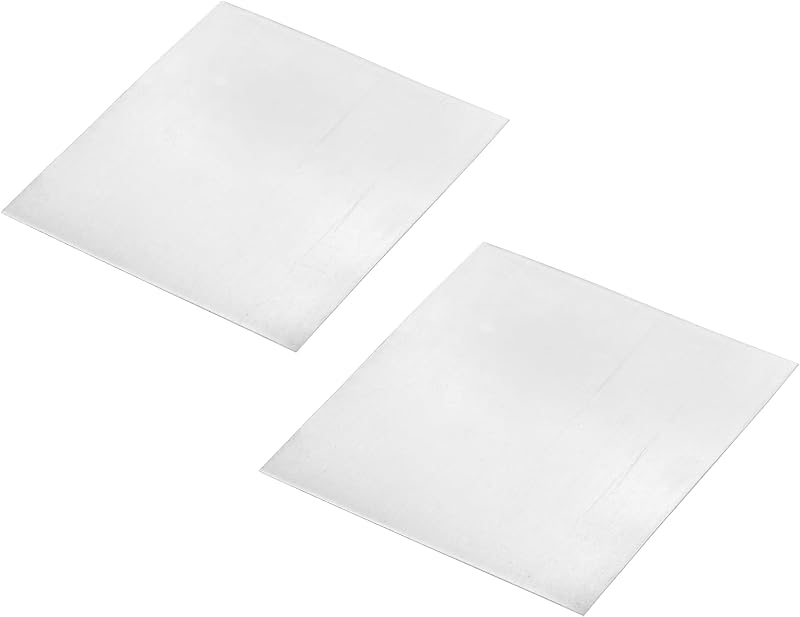sourcing map 2 Pcs 99.9% Zinc Sheet 0.5x100x100mm Metal Foil Anode Strip